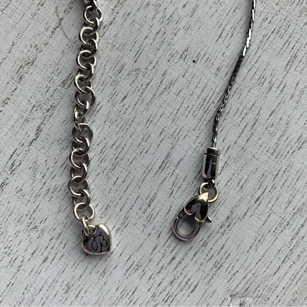 Brighton Reversible Silver Necklace - amber and clear stones - Picture 7 of 14